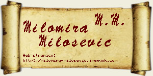 Milomira Milošević vizit kartica
